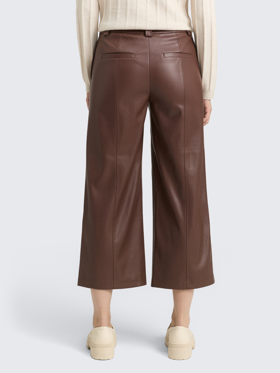 pantaloni culotte in similpelle