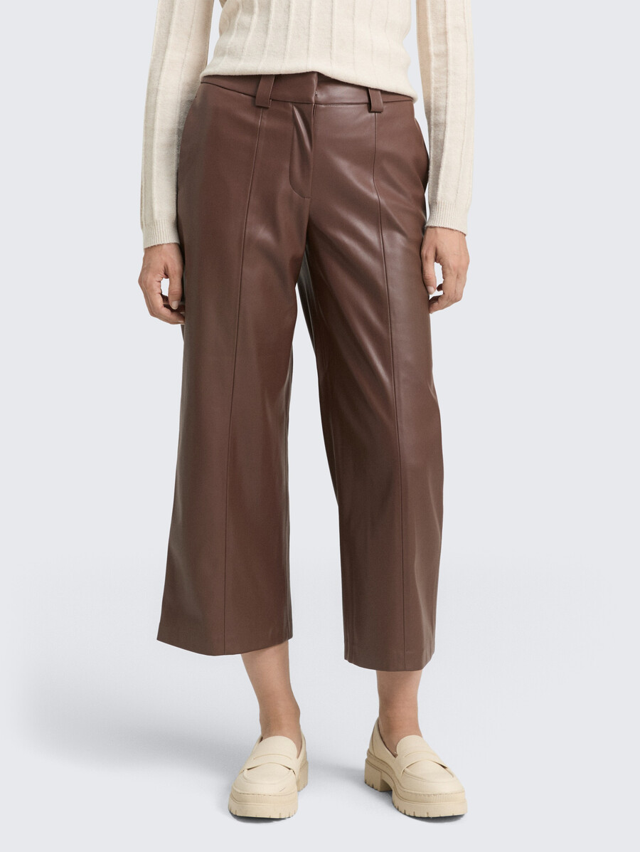 pantaloni culotte in similpelle
