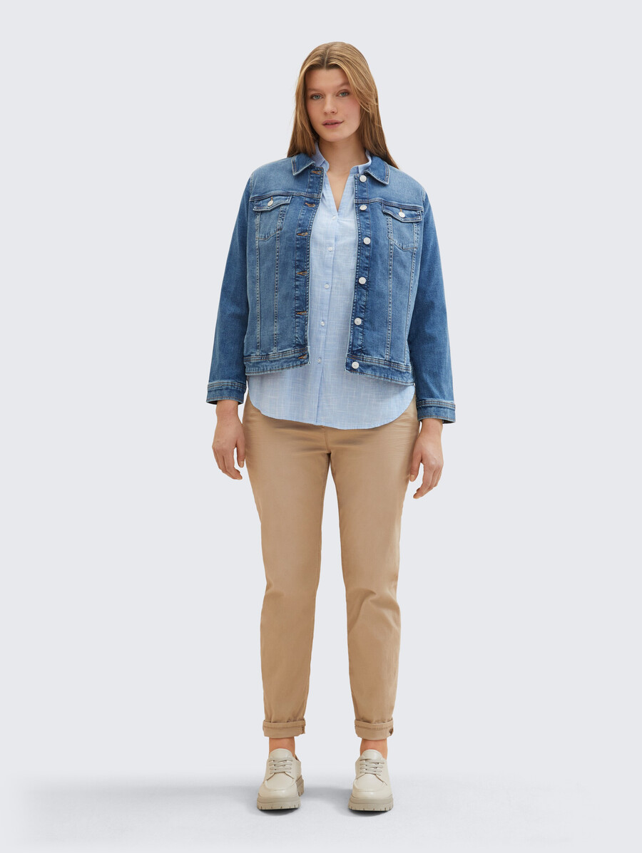 taglie forti - giacca in denim con cotone biologico