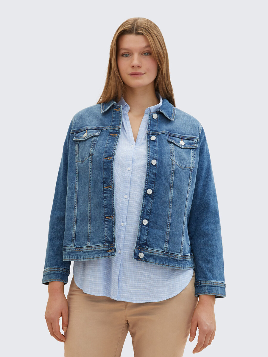 taglie forti - giacca in denim con cotone biologico