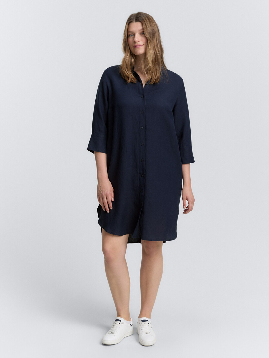 plus size - abito camicetta con contenuto di lino