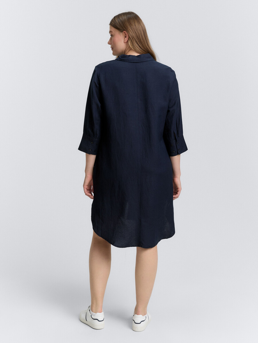 plus size - abito camicetta con contenuto di lino