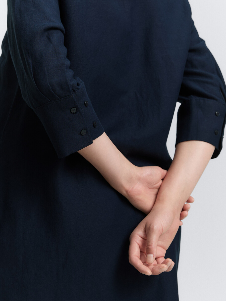 plus size - abito camicetta con contenuto di lino