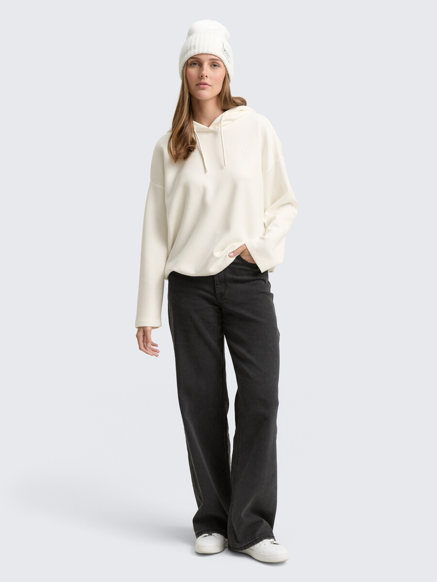 felpa con cappuccio stile scuba dalla vestibilità ampia