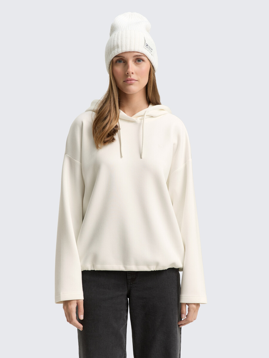felpa con cappuccio stile scuba dalla vestibilità ampia