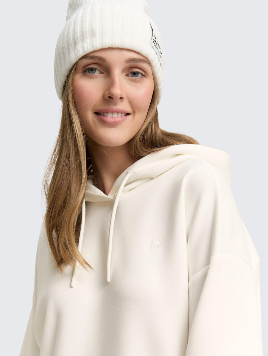 felpa con cappuccio stile scuba dalla vestibilità ampia