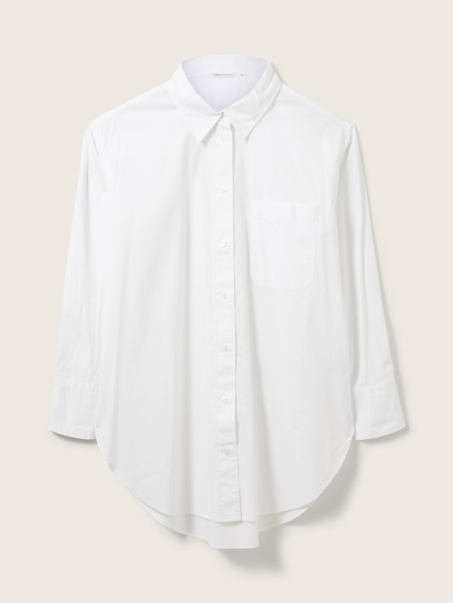 camicia lunga con taschino sul petto
