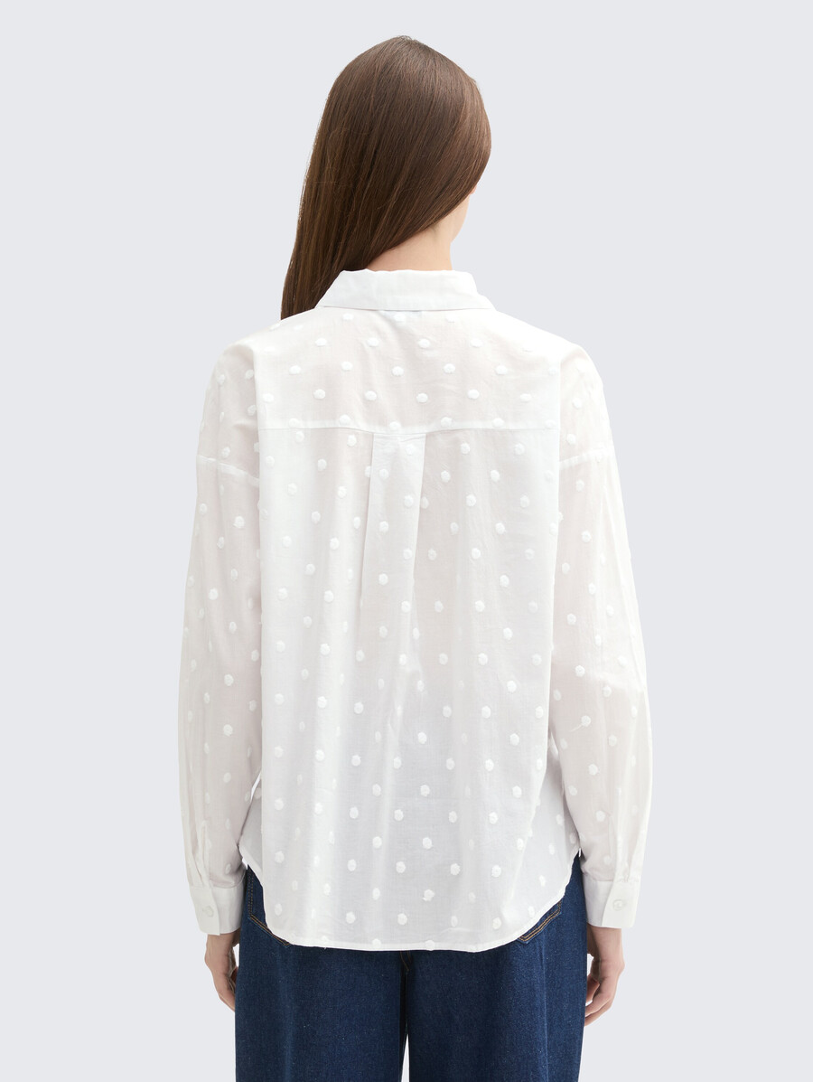 camicia blusa con trama a pois