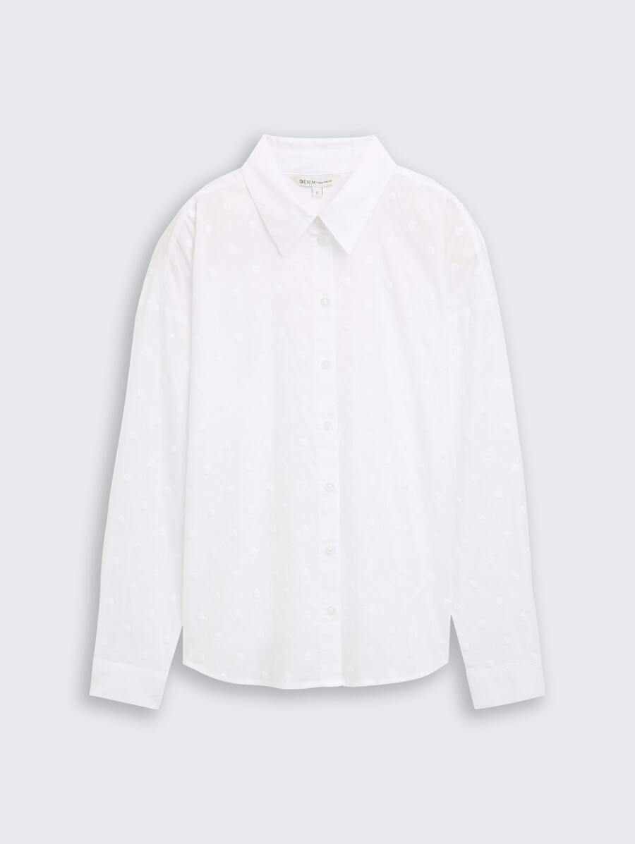 camicia blusa con trama a pois