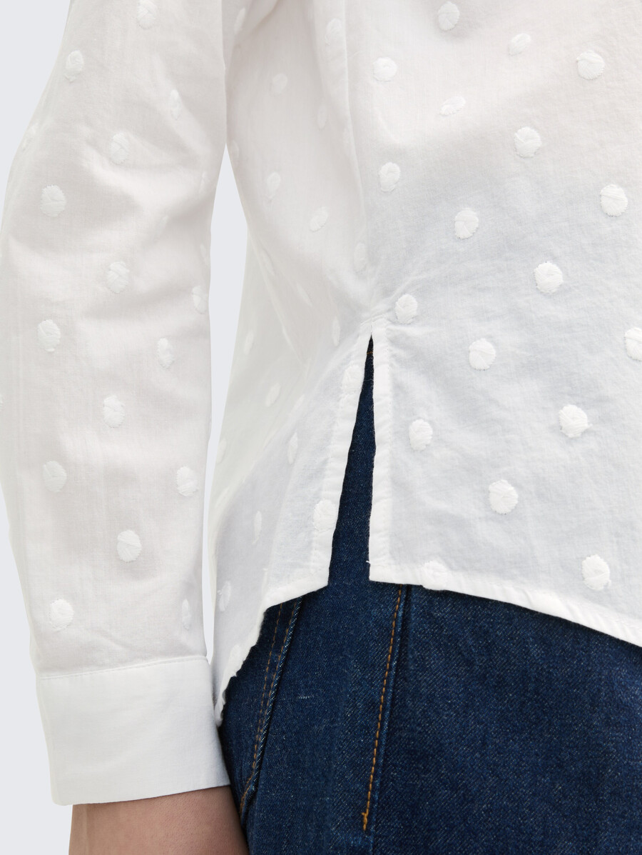 camicia blusa con trama a pois