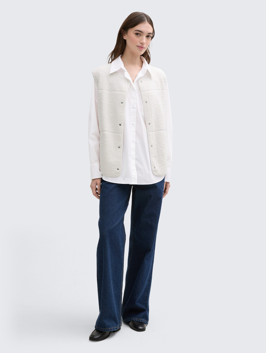 blusa oversize con taschino sul petto