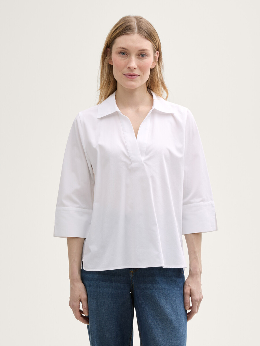 blusa ampia con colletto