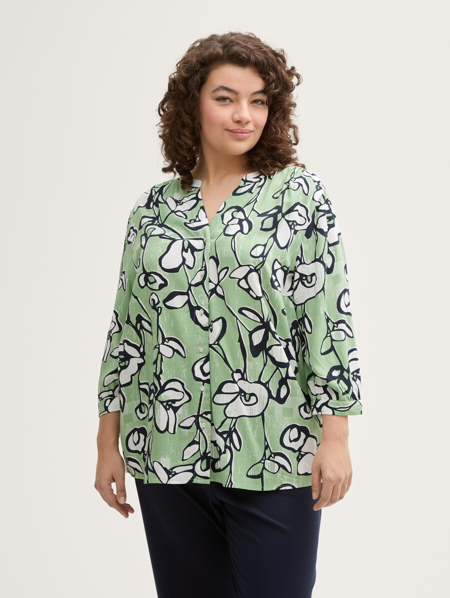 taglie forti - blusa fantasia