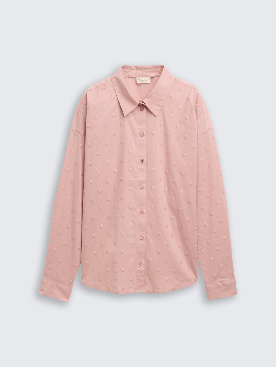 camicia blusa con trama a pois
