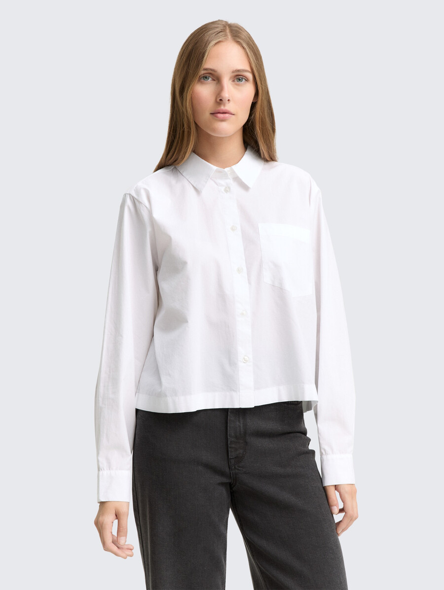 camicia a maniche corte con taschino sul petto