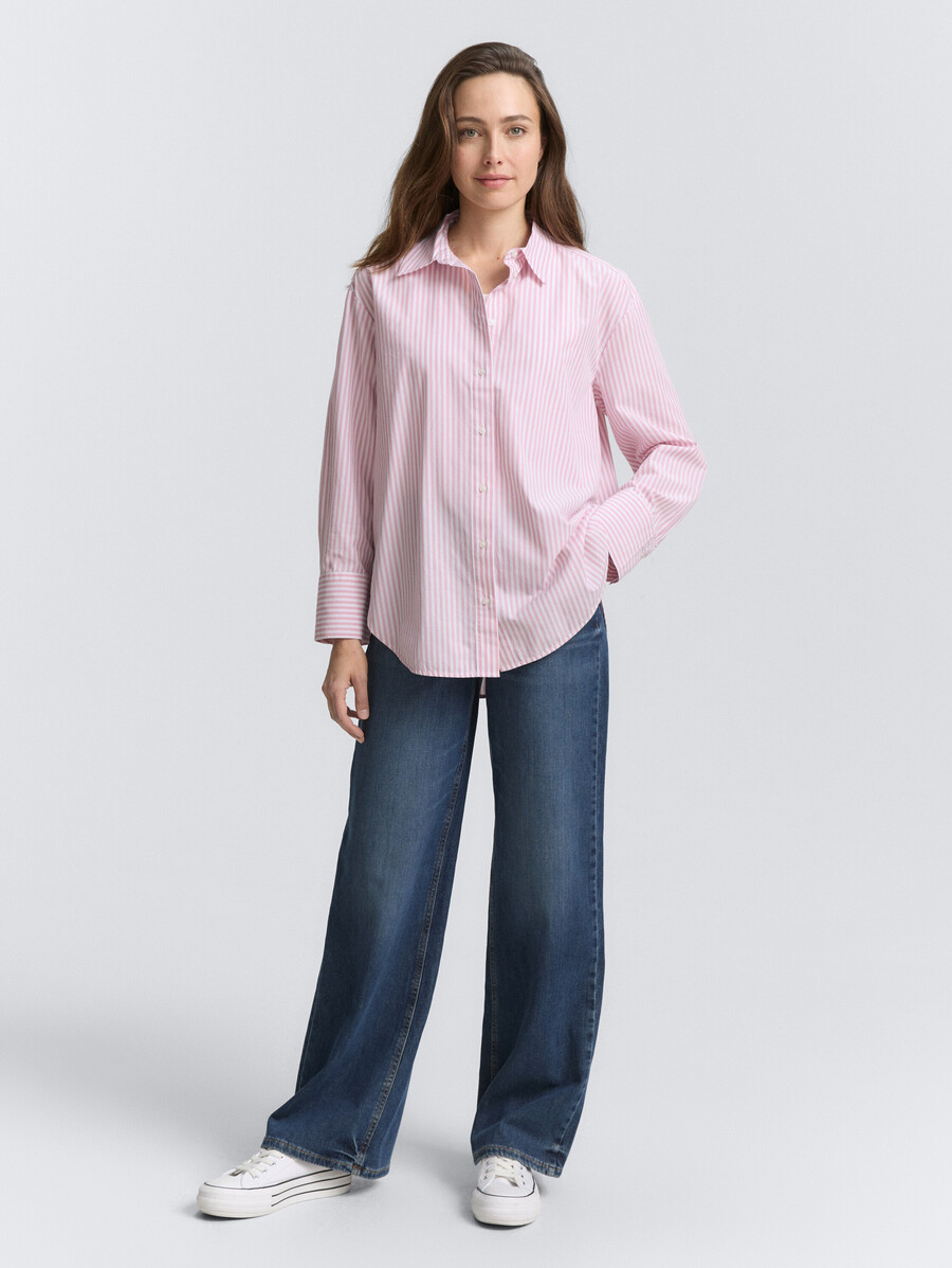 blusa in popeline dalla vestibilità ampia