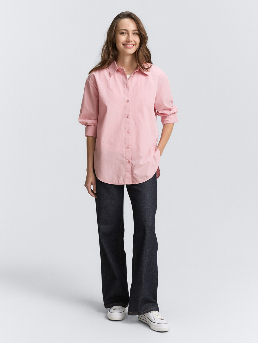 blusa in popeline dalla vestibilità ampia