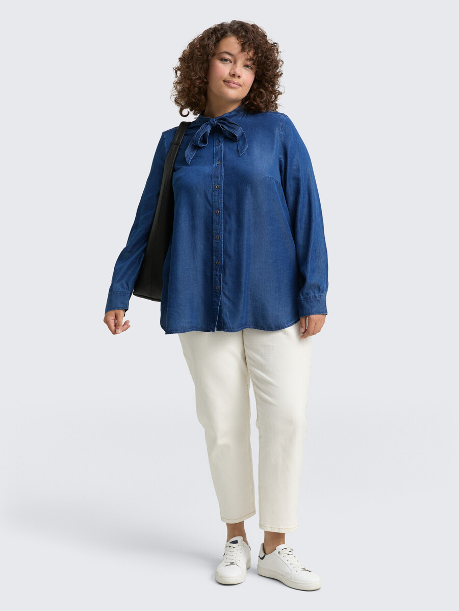 taglie forti - blusa con dettaglio fiocco