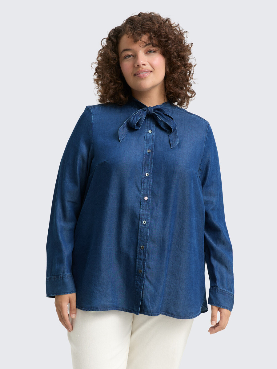 taglie forti - blusa con dettaglio fiocco