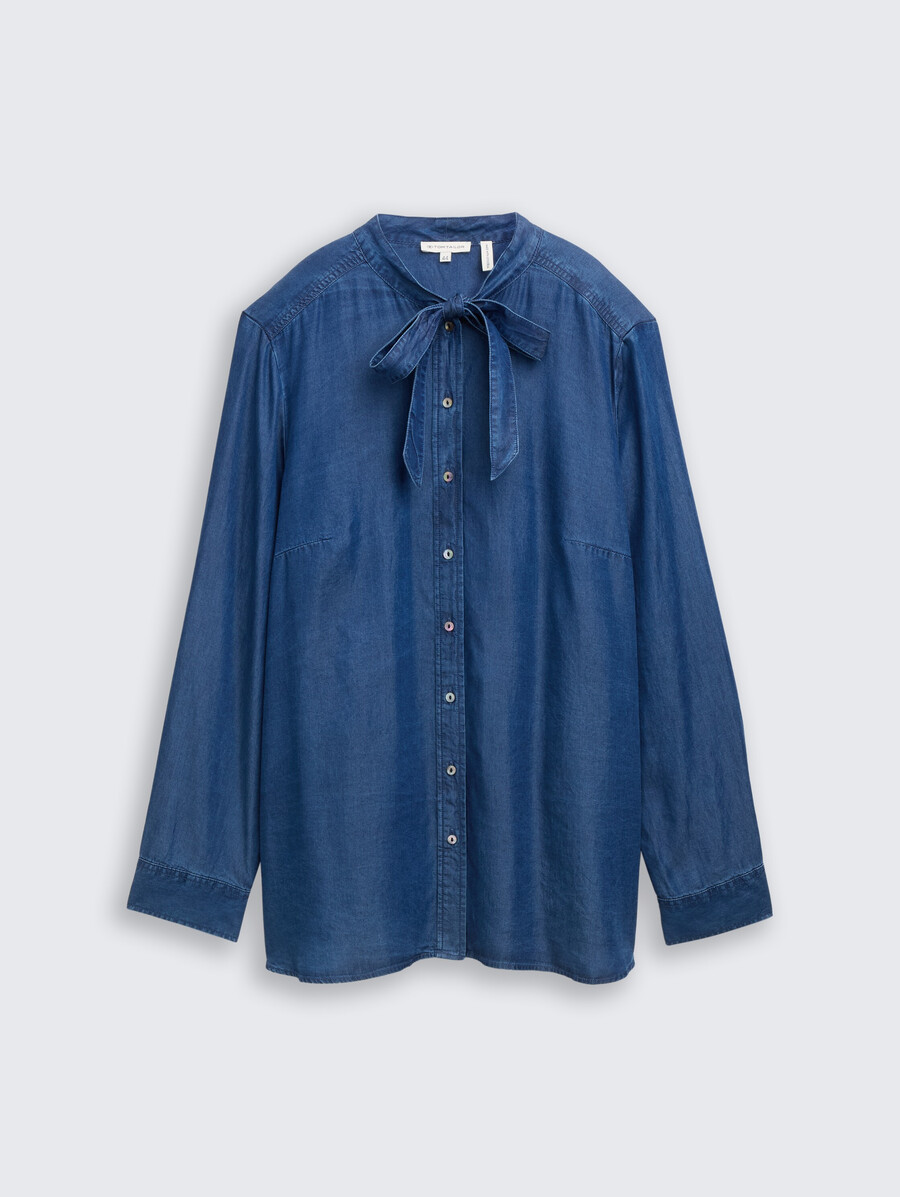 taglie forti - blusa con dettaglio fiocco