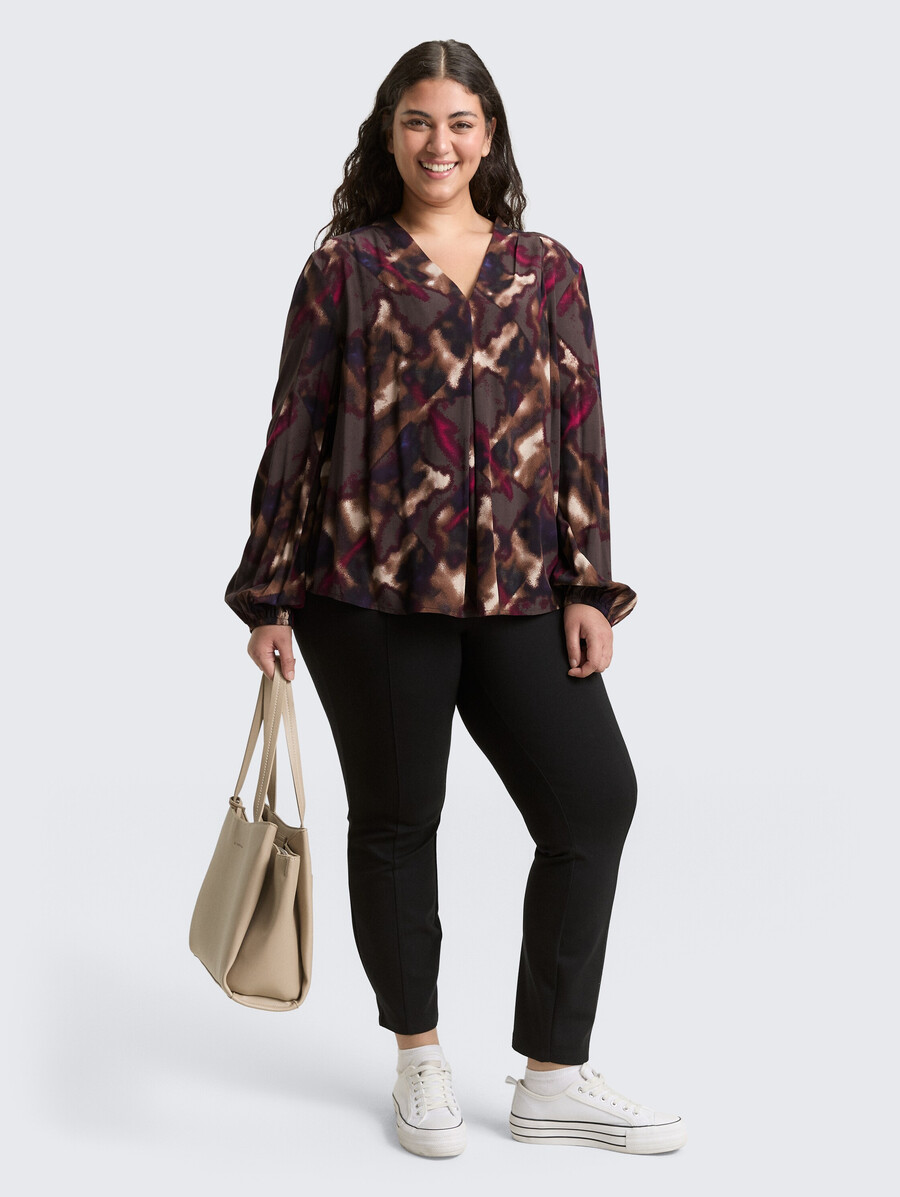 taglie forti - blusa fantasia