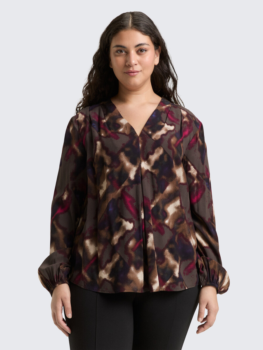 taglie forti - blusa fantasia