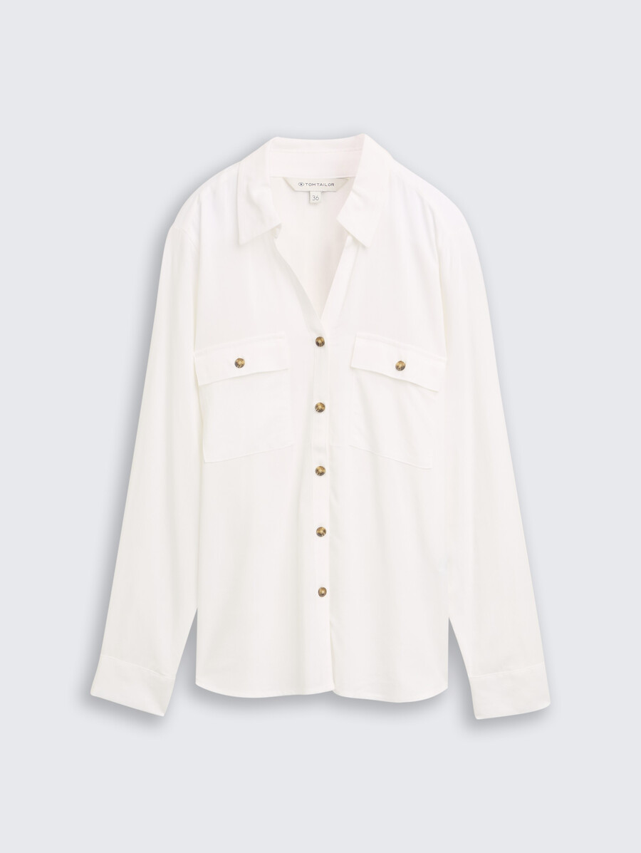 camicia blusa con tasche sul petto