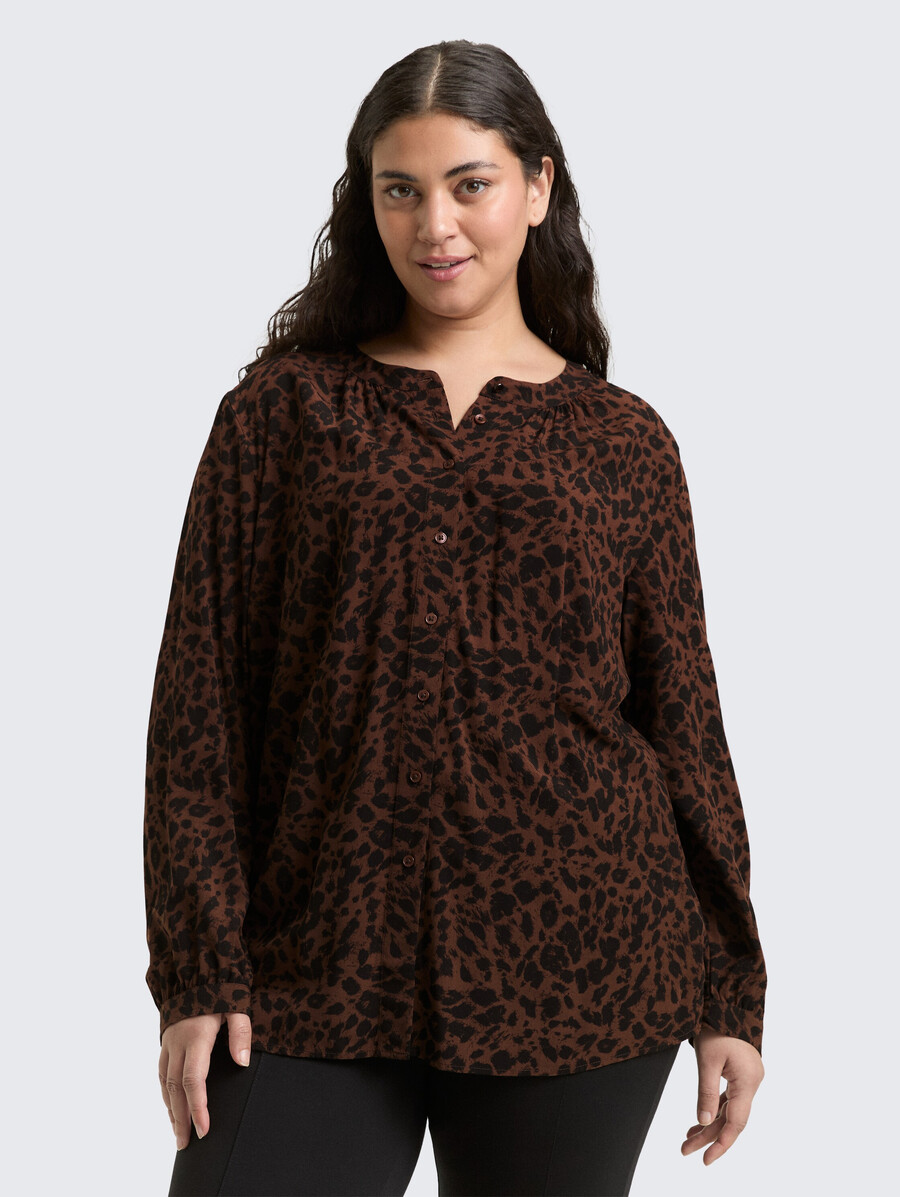 taglie forti - blusa con stampa leopardata