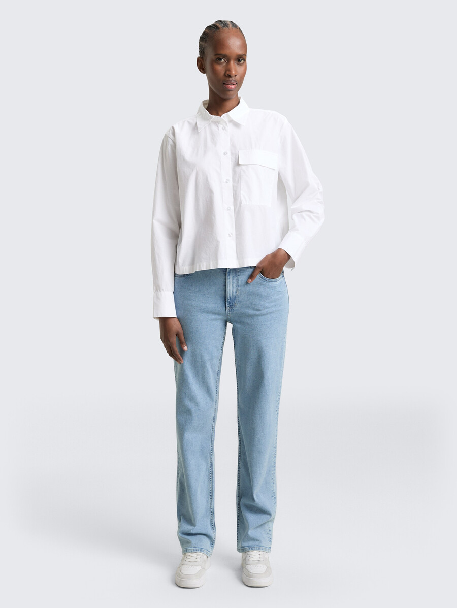 blusa in cotone dalla vestibilità squadrata