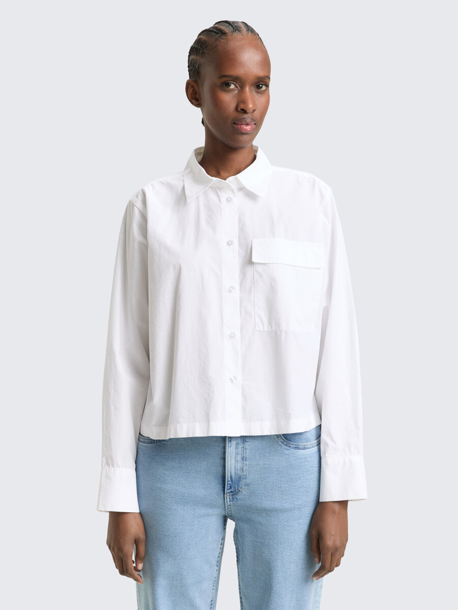 blusa in cotone dalla vestibilità squadrata