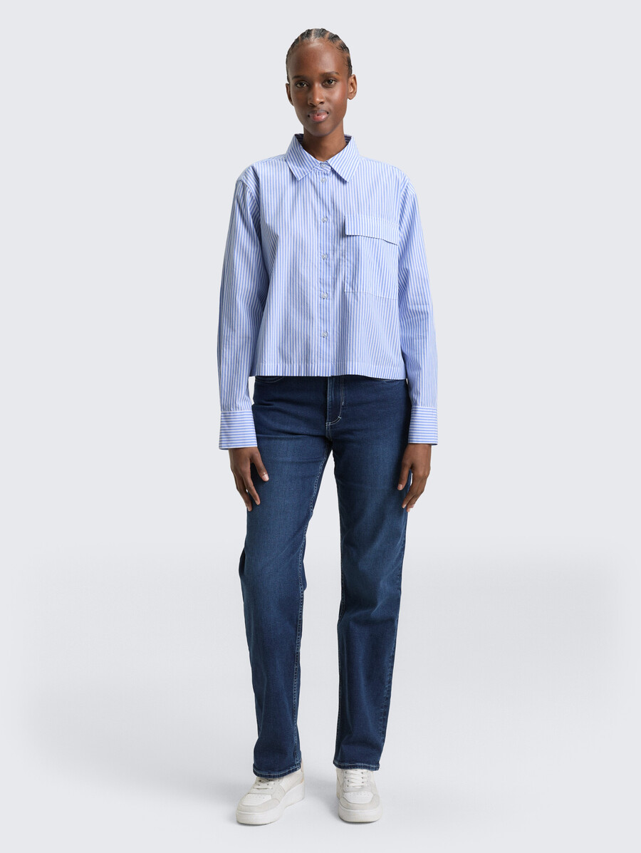 blusa in cotone dalla vestibilità squadrata