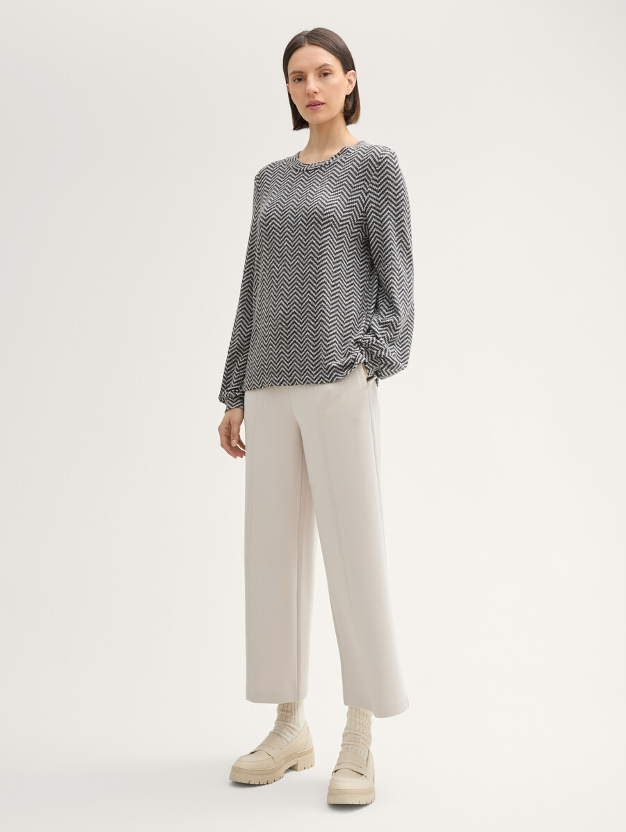 camicia a maniche lunghe con fantasia