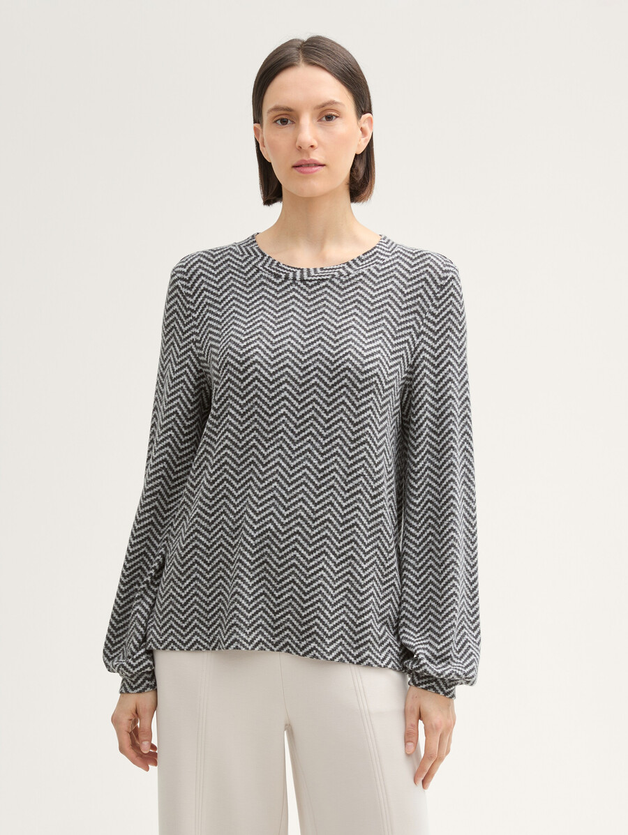 camicia a maniche lunghe con fantasia