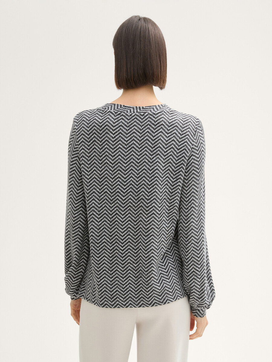 camicia a maniche lunghe con fantasia