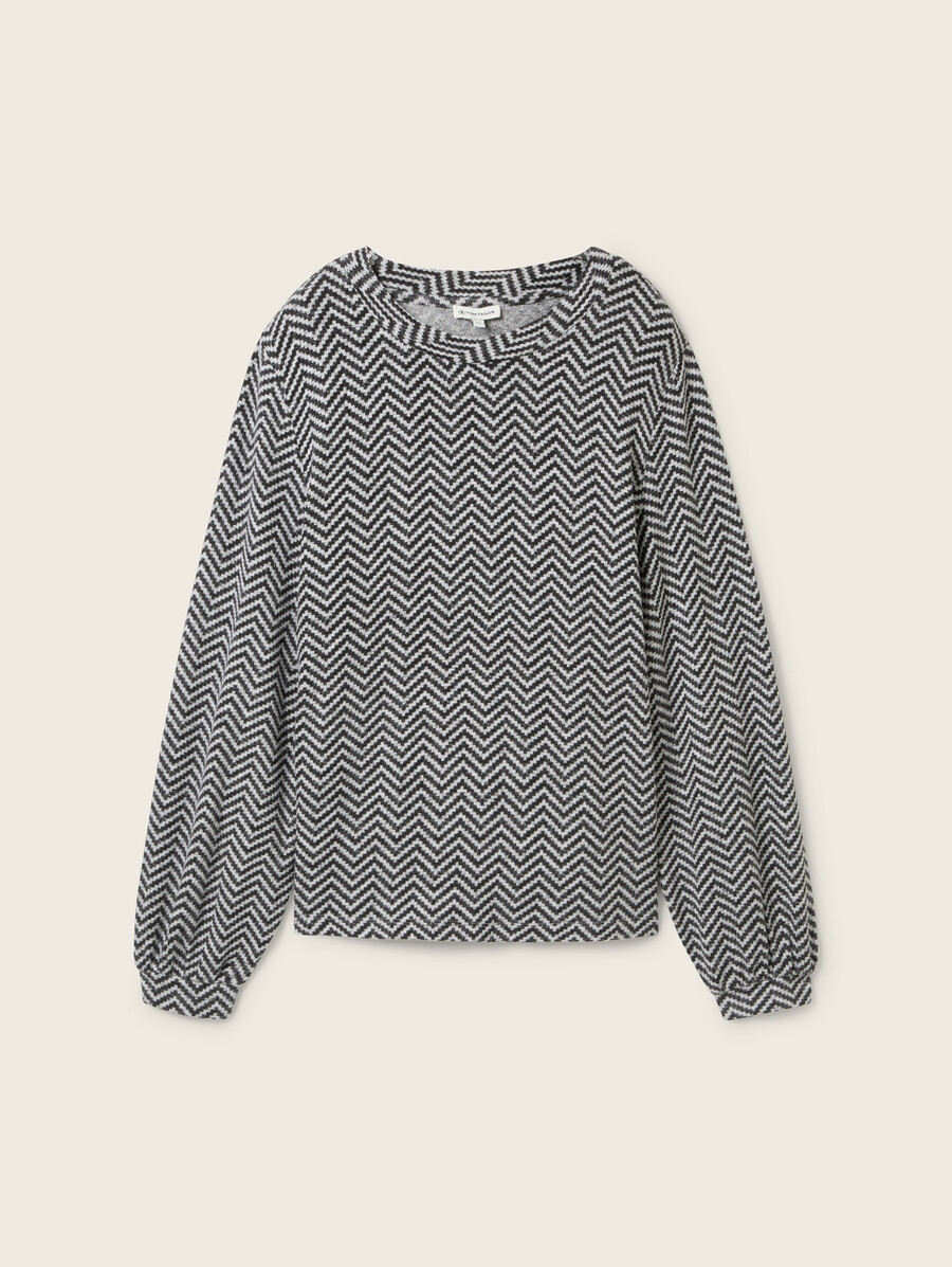 camicia a maniche lunghe con fantasia