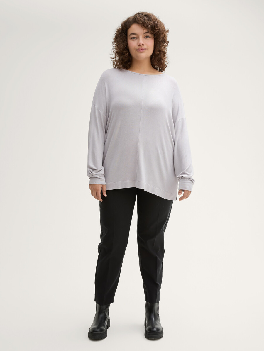 taglie forti - maglia a maniche lunghe dalla vestibilità ampia con delicato effetto glitter
