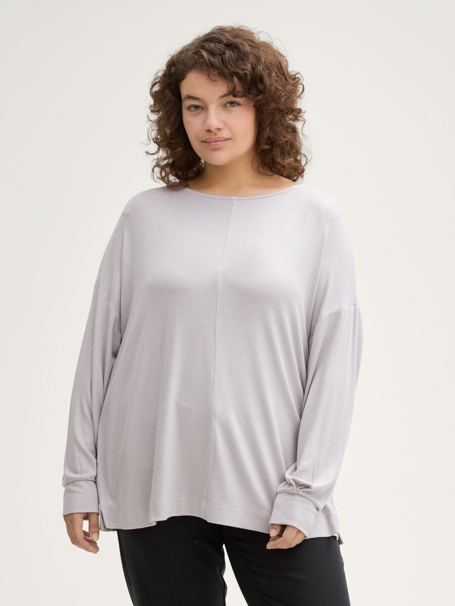 taglie forti - maglia a maniche lunghe dalla vestibilità ampia con delicato effetto glitter