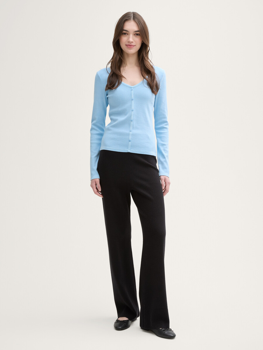 camicia a maniche lunghe con abbottonatura decorativa
