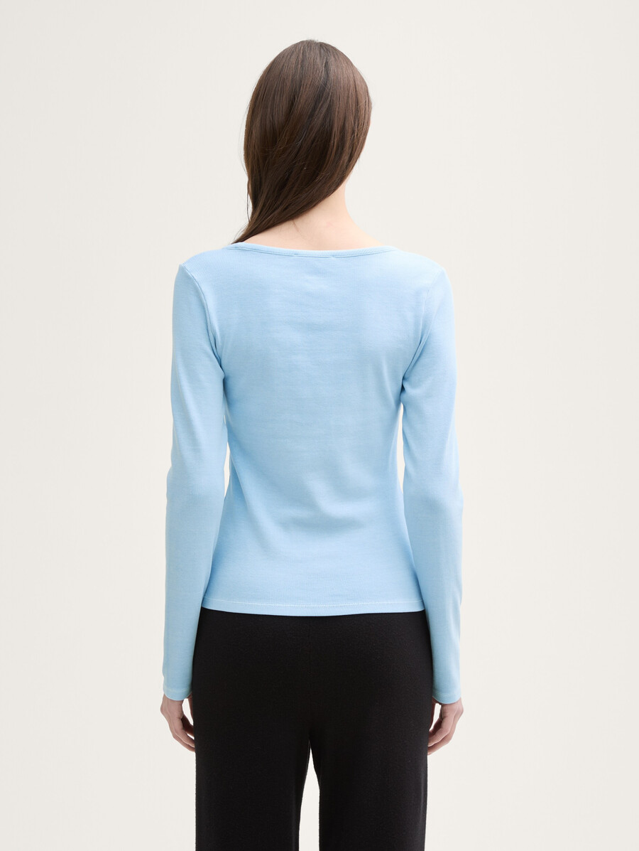 camicia a maniche lunghe con abbottonatura decorativa