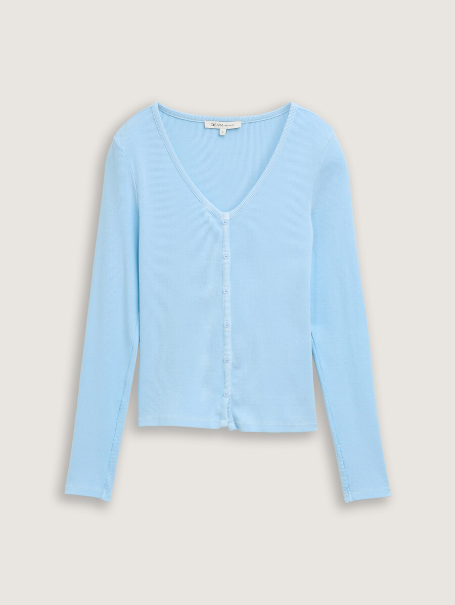 camicia a maniche lunghe con abbottonatura decorativa