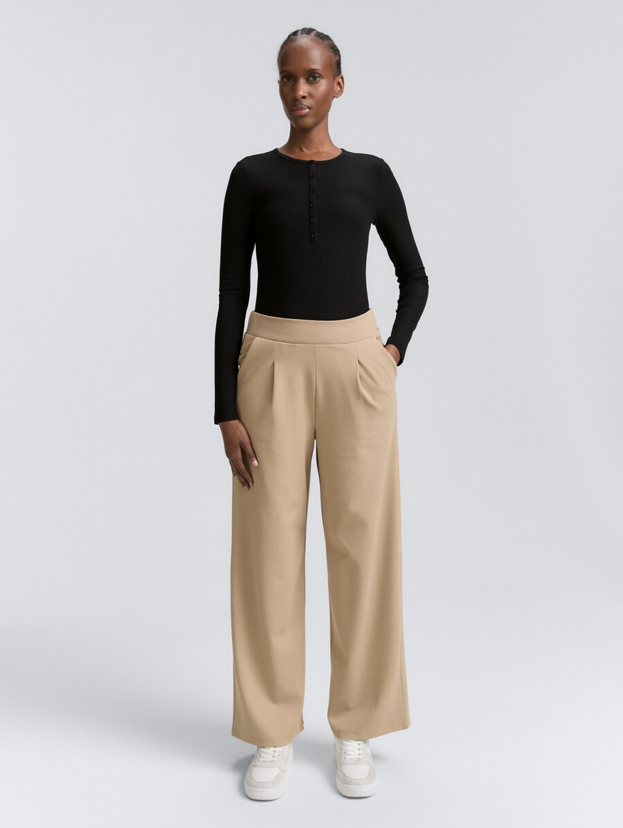 maglia a maniche lunghe henley a coste