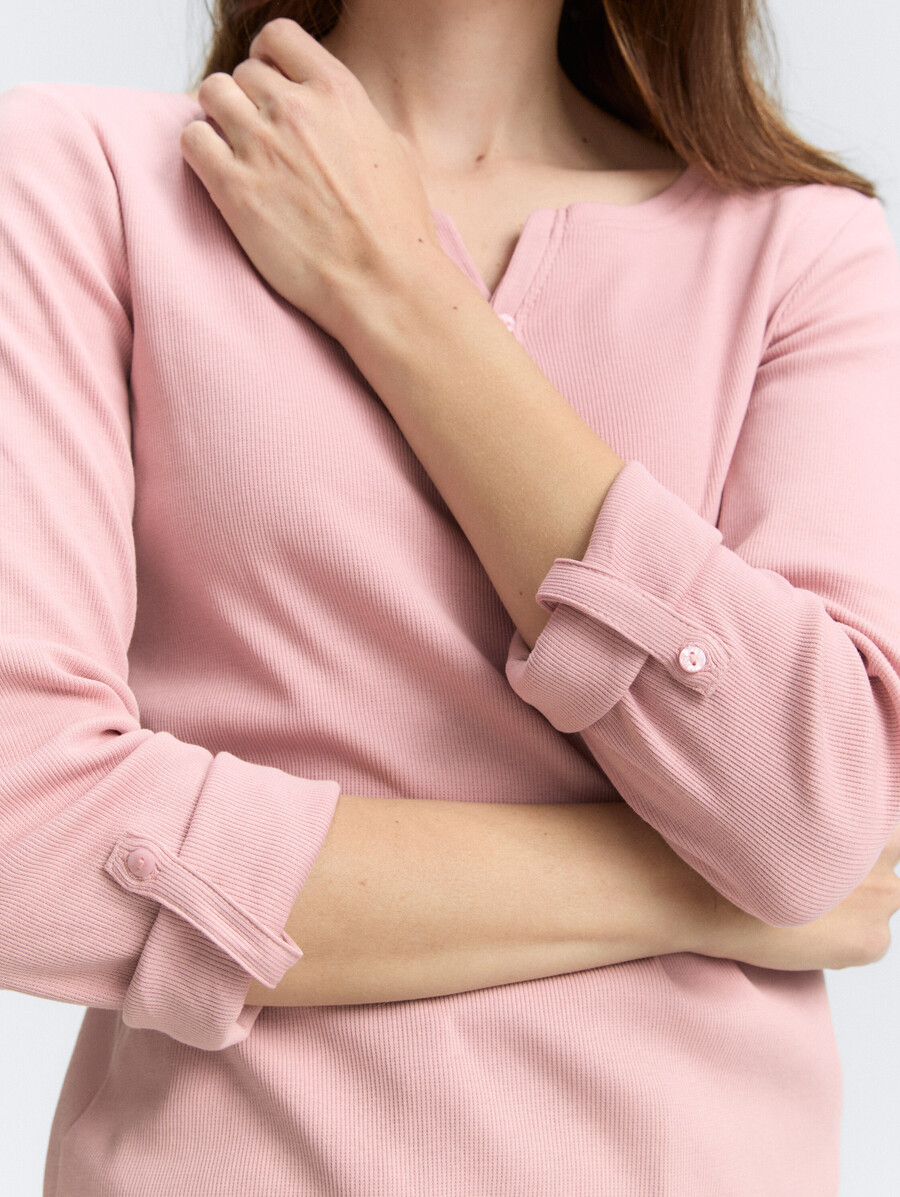 camicia a maniche lunghe con risvolto