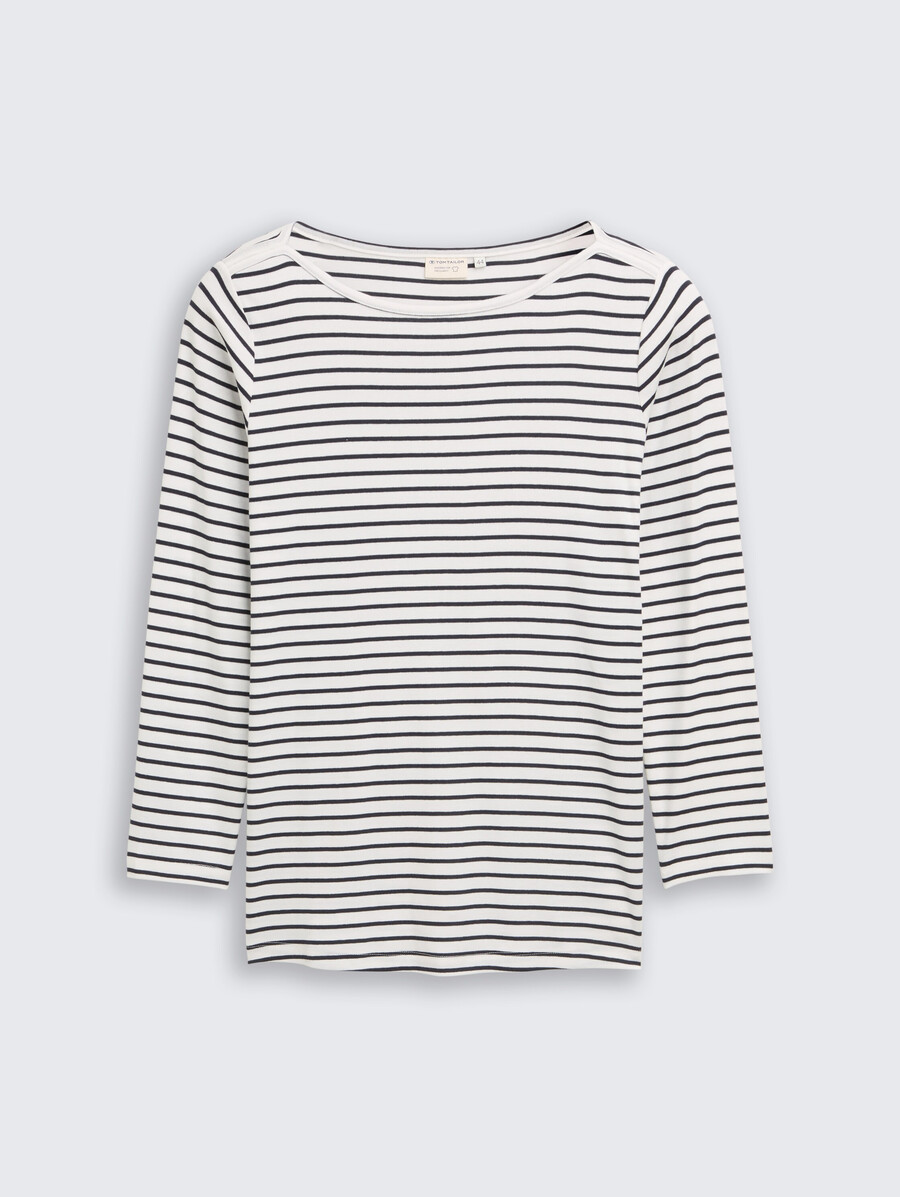 taglie forti - maglia a maniche lunghe con motivo a righe