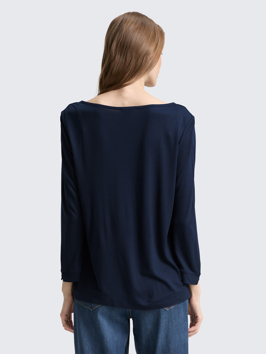 camicia a maniche lunghe in mix di materiali