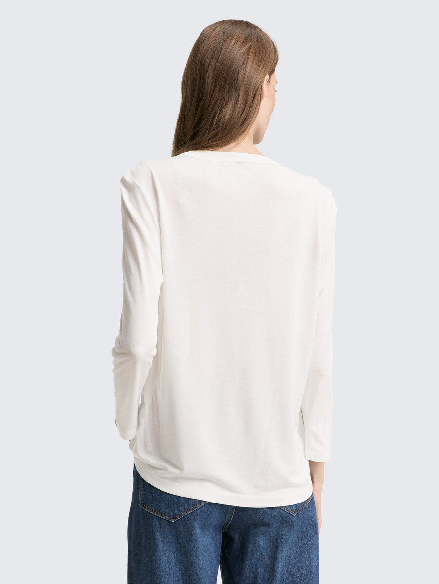 maglia a maniche lunghe henley in un mix di materiali