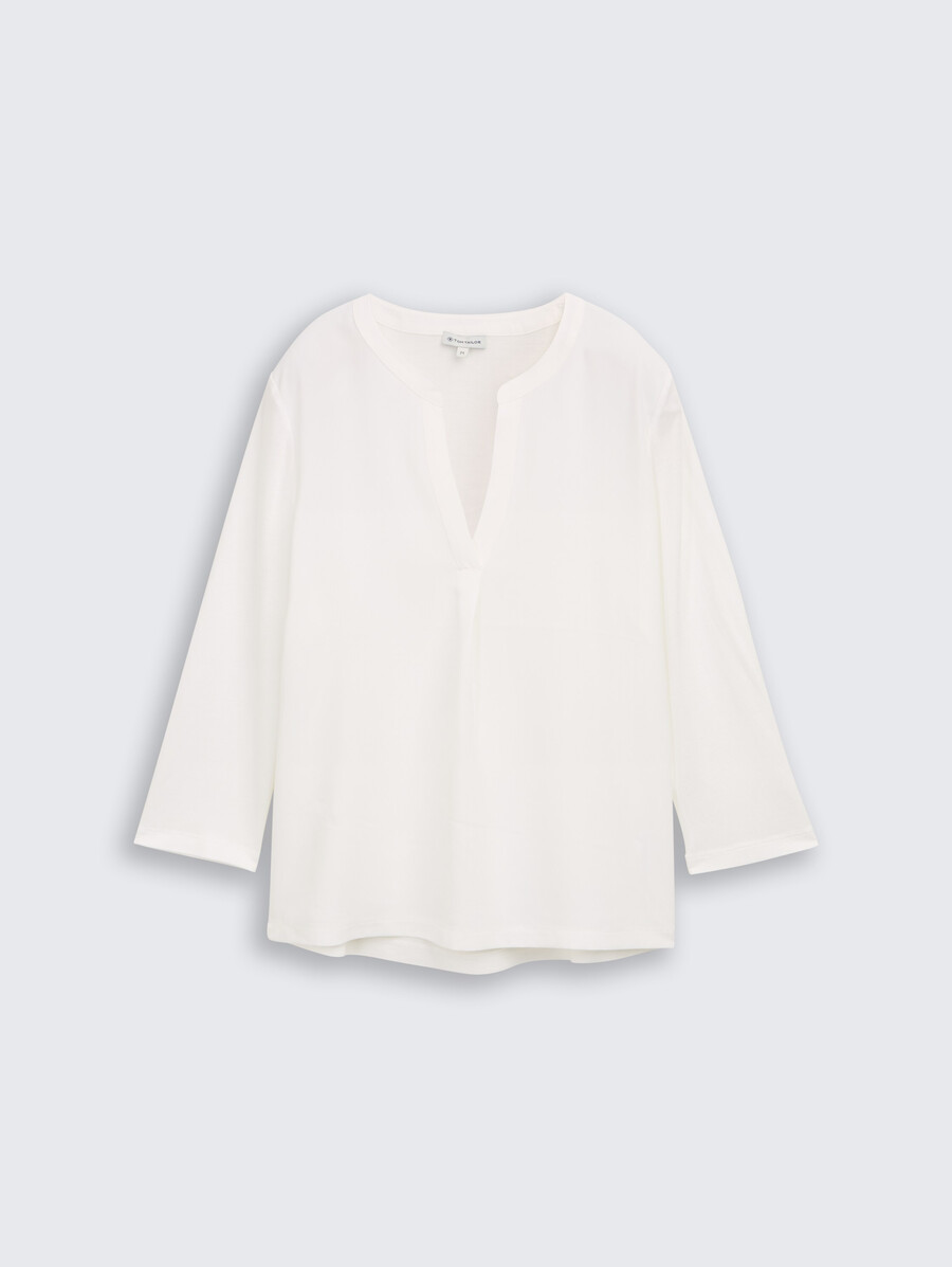 maglia a maniche lunghe henley in un mix di materiali