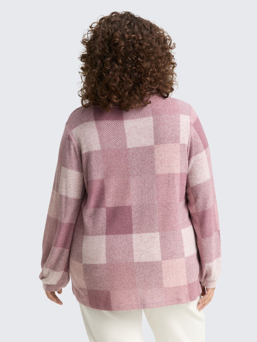 taglie forti - maglia a maniche lunghe con fantasia