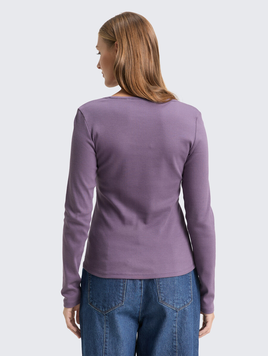 camicia a maniche lunghe slim fit con trama a coste