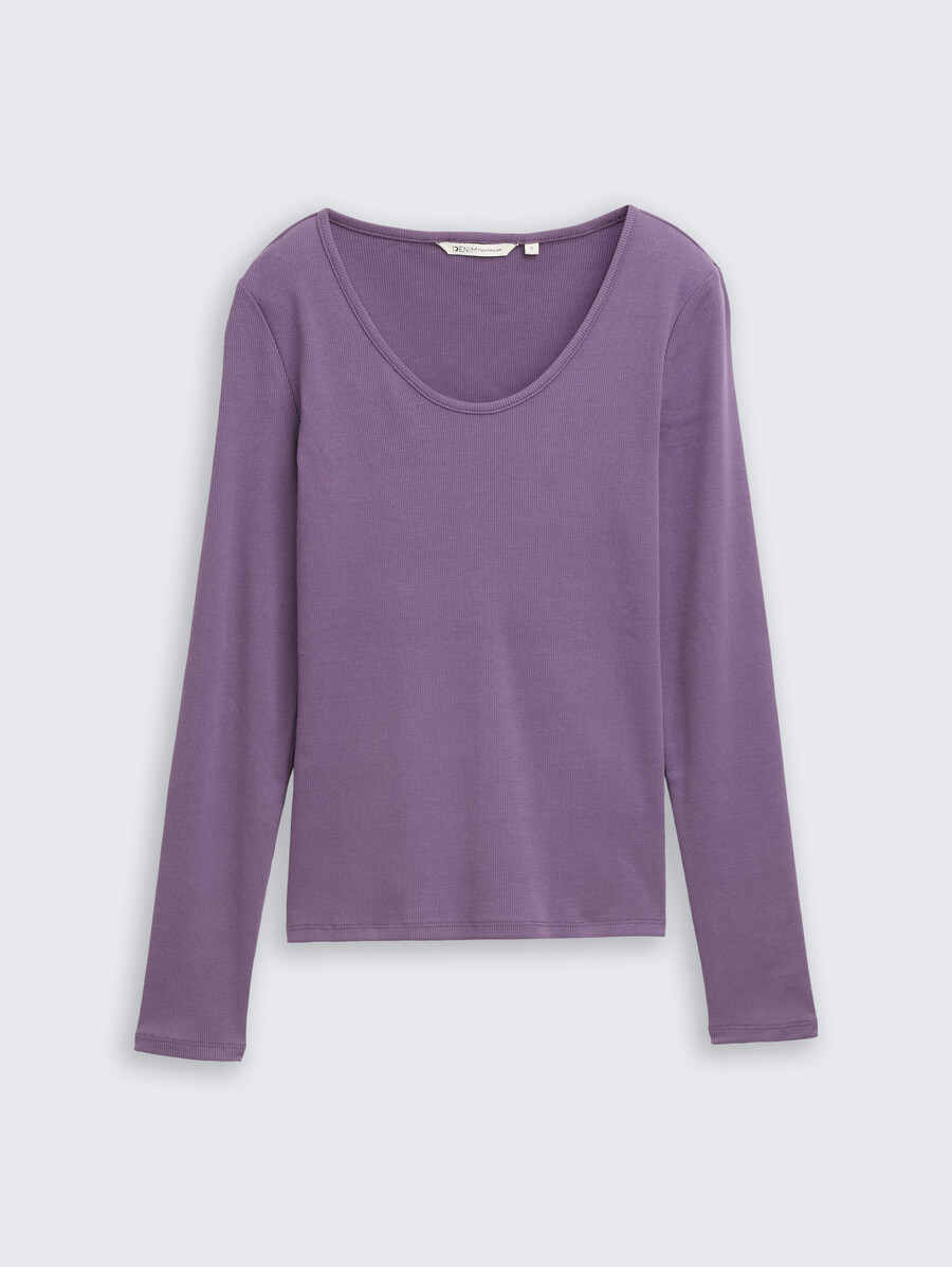 camicia a maniche lunghe slim fit con trama a coste