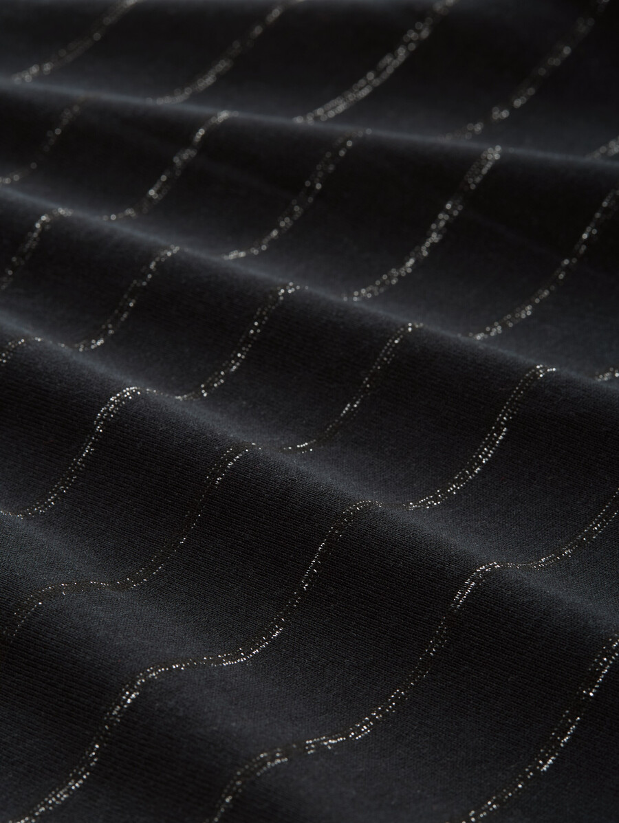 maglietta a maniche lunghe con motivo a righe glitterate